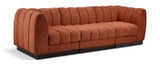 Quinn 101" Chenille Fabric Upholstered 3pc. Modular Sofa
