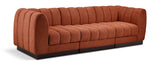 Quinn 101" Chenille Fabric Upholstered 3pc. Modular Sofa