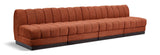 Quinn 128" Chenille Fabric Upholstered 4pc. Armless Modular Sofa