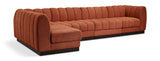 Quinn 133" Chenille Fabric Upholstered 5pc. Modular Sectional