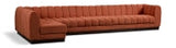 Quinn 165" Chenille Fabric Upholstered 6pc. Modular Sectional