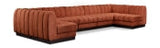 Quinn 165" Chenille Fabric Upholstered 7pc. Modular Sectional