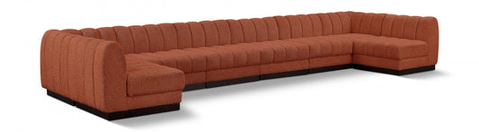 Quinn 197" Chenille Fabric Upholstered 8pc. Modular Sectional