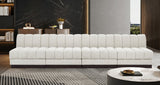 Quinn 128" Chenille Fabric Upholstered 4pc. Armless Modular Sofa