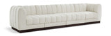 Quinn 133" Chenille Fabric Upholstered 4pc. Modular Sofa