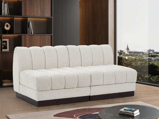 Quinn 64" Chenille Fabric Upholstered 2pc. Armless Modular Loveseat
