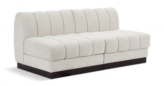 Quinn 64" Chenille Fabric Upholstered 2pc. Armless Modular Loveseat