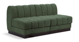 Quinn 64" Chenille Fabric Upholstered 2pc. Armless Modular Loveseat