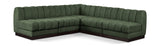 Quinn 98" Chenille Fabric Upholstered 5pc. Modular Sectional