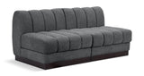 Quinn 64" Chenille Fabric Upholstered 2pc. Armless Modular Loveseat