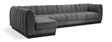 Quinn 133" Chenille Fabric Upholstered 5pc. Modular Sectional