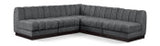 Quinn 98" Chenille Fabric Upholstered 5pc. Modular Sectional