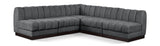 Quinn 98" Chenille Fabric Upholstered 5pc. Modular Sectional