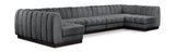 Quinn 165" Chenille Fabric Upholstered 7pc. Modular Sectional