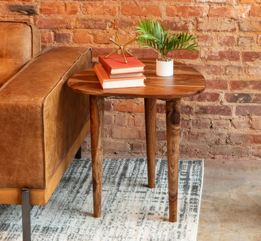 Salem 23" Side Table in Natural Sheesham Wood