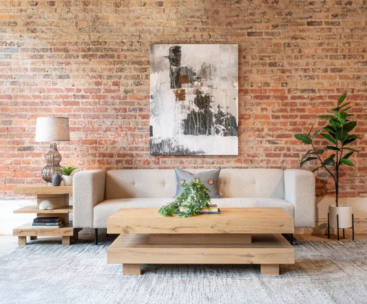 Flagstaff 55" Coffee Table in Natural Distressed Oak