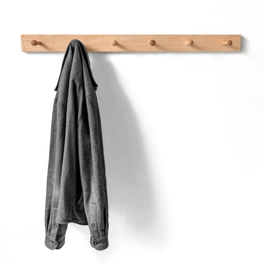 Classic Wooden Wall Coat Rack with Shaker Pegs
