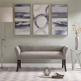 Flared Low Arm Low Back Accent Bench, Grey