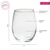9 oz Stemless Wine Glasses DIY Set of 12