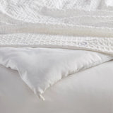 Waffle Weave Textured Duvet Cover Set, White