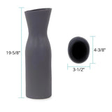 Larek Asymmetrical Charcoal Gray Contemporary Ceramic Short Vase