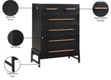 Kaya Contemporary Chest - Stylish Oak Veneer Design with Vegan Leather Handles and Solid Wood Legs