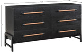 Kaya Contemporary Dresser - Stylish Oak Veneer Furniture with Vegan Leather Accents and Solid Legs