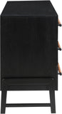 Kaya Contemporary Dresser - Stylish Oak Veneer Furniture with Vegan Leather Accents and Solid Legs