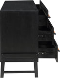 Kaya Contemporary Dresser - Stylish Oak Veneer Furniture with Vegan Leather Accents and Solid Legs