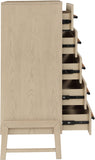 Kaya Contemporary Chest - Stylish Oak Veneer Design with Vegan Leather Handles and Solid Wood Legs