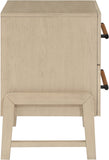 Kaya Contemporary Night Stand with Elegant Oak Veneer Finish and Stylish Vegan Leather Handles