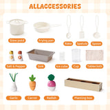 ROBUD Wooden Pretend Play Kitchen Set for Kids