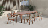 Maui Natural Outdoor Patio Dining Table - Stylish 108" Aluminum Frame, Perfect for Gatherings!