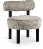 Ambre - Vegan Shearling Fabric Upholstered Accent Chair - Taupe
