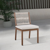 Maui Outdoor Patio Dining Side Chair Set - Elegant Aluminum Frame with Quick-Dry Foam Cushions