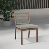 Maui Outdoor Patio Dining Side Chair Set - Elegant Aluminum Frame with Quick-Dry Foam Cushions