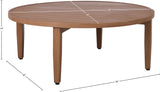 Maui Natural Outdoor Patio Coffee Table - Stylish Aluminum Frame, Teak Look, Perfect for Gatherings