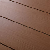 Maui Natural Outdoor Patio Coffee Table - Stylish Aluminum Frame, Teak Look, Perfect for Gatherings