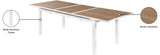 Nizuc Outdoor Extendable Patio Dining Table - Sleek White Aluminum Frame for Stylish Gatherings