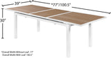 Nizuc Outdoor Extendable Patio Dining Table - Sleek White Aluminum Frame for Stylish Gatherings