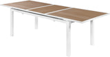 Nizuc Outdoor Extendable Patio Dining Table - Sleek White Aluminum Frame for Stylish Gatherings