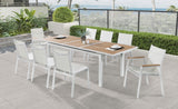 Nizuc Outdoor Extendable Patio Dining Table - Sleek White Aluminum Frame for Stylish Gatherings