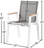 Nizuc Contemporary Outdoor Patio Dining Arm Chair Set of 2 with Durable Waterproof Mesh Fabric