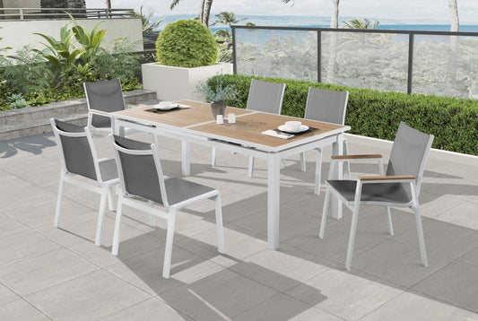 Nizuc Contemporary Outdoor Patio Dining Arm Chair Set of 2 with Durable Waterproof Mesh Fabric