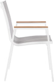 Nizuc Contemporary Outdoor Patio Dining Arm Chair Set of 2 with Durable Waterproof Mesh Fabric