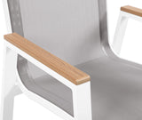 Nizuc Contemporary Outdoor Patio Dining Arm Chair Set of 2 with Durable Waterproof Mesh Fabric