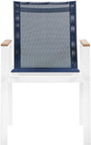 Nizuc Contemporary Outdoor Patio Dining Arm Chair Set of 2 with Durable Waterproof Mesh Fabric