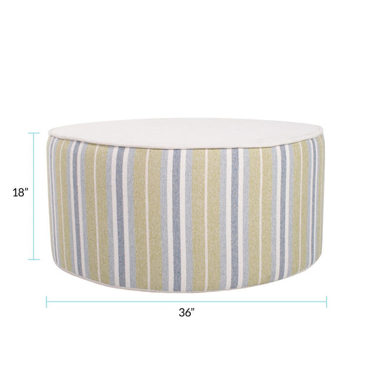 Indoor/Outdoor Universal Round Ottoman Dune Moss Cover Only