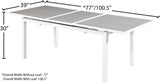 Nizuc Outdoor Extendable Patio Dining Table - Sleek White Aluminum Frame for Stylish Gatherings