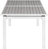 Nizuc Outdoor Extendable Patio Dining Table - Sleek White Aluminum Frame for Stylish Gatherings
